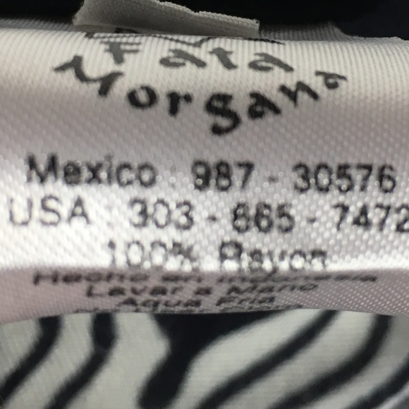 Fata Morgana Black/White Graphic Swim Sarong M - Picture 6 of 6